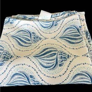 Sigrid Olsen Home Tablecloth 60x84 Seashell Blue Watercolor Nautical Coastal NEW